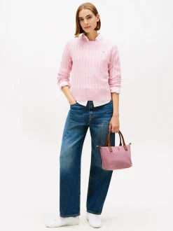 Tommy Hilfiger Pink Webbing Crossbody Tote Bag