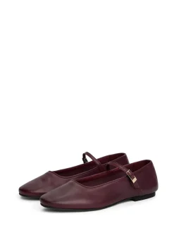 Tommy Hilfiger Red Leather Mary Jane Ballerinas
