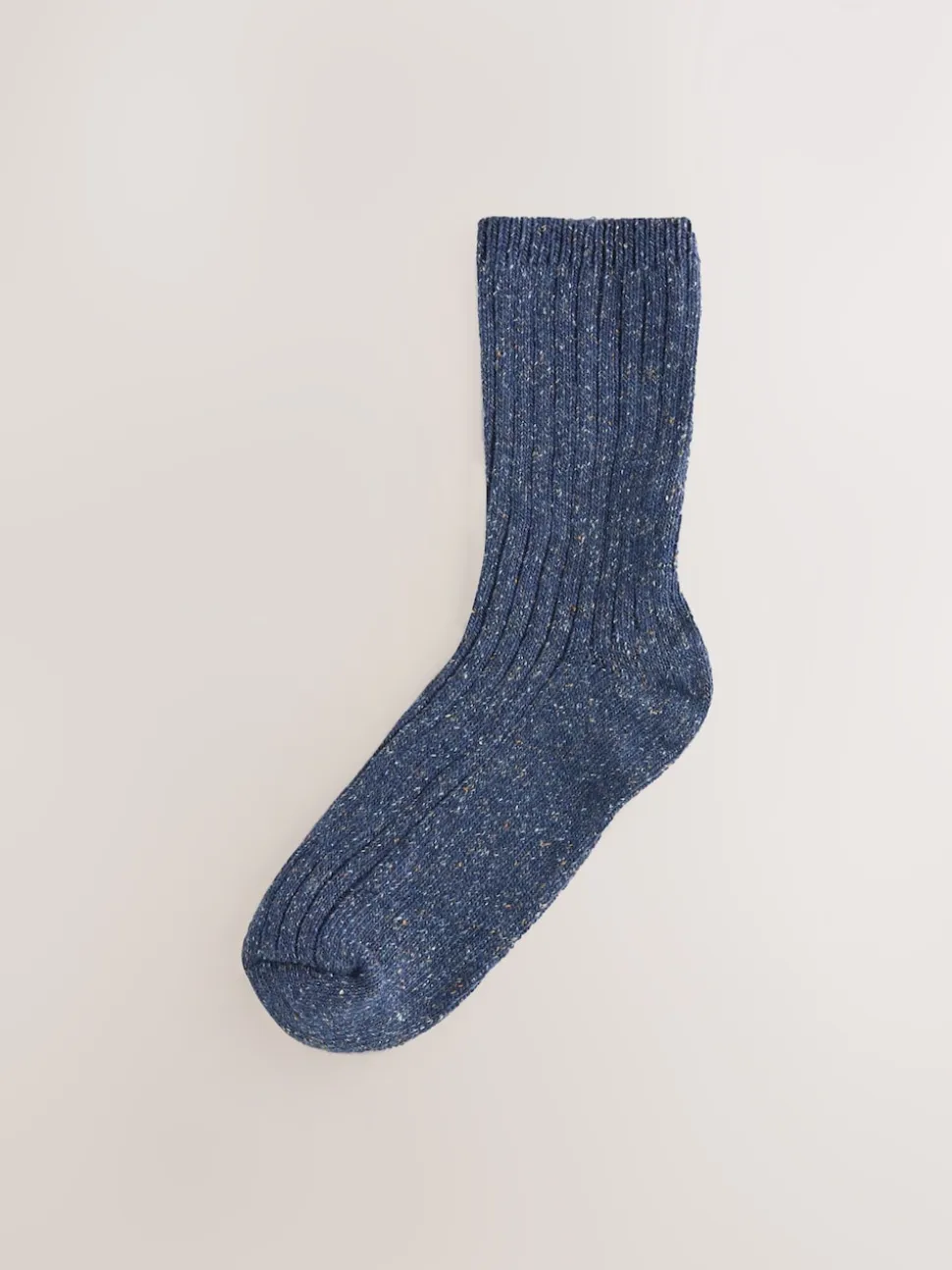Tonal Blue Thermal Wool Blend Ankle Socks 3 Pack With Silk
