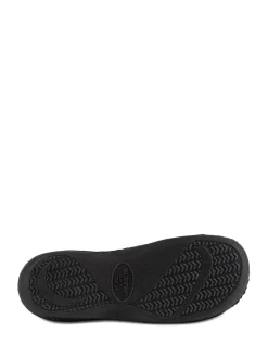 Totes Black Isotoner Popcorn Terry Mules Slippers