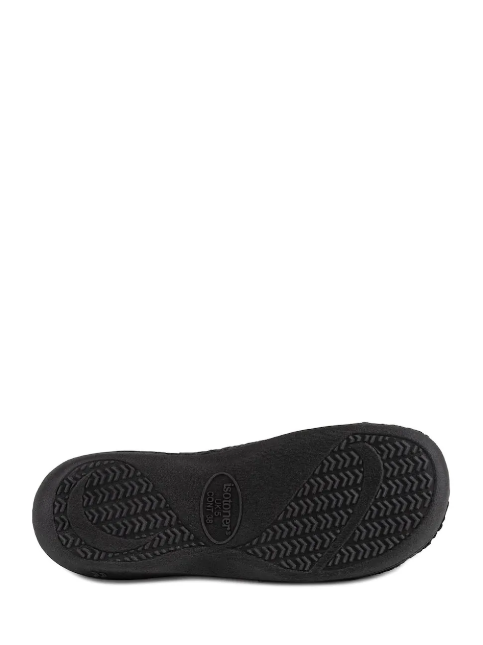 Totes Black Isotoner Popcorn Terry Mules Slippers
