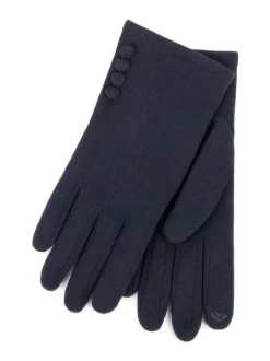 Totes Blue Thermal SmarTouch Gloves With Button Details