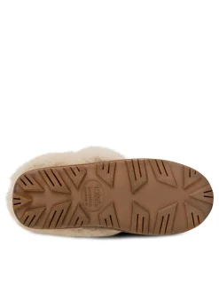 Totes Brown Ladies Isotoner Real Suede Bootie Slippers