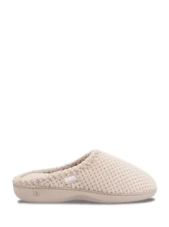 Totes Cream Isotoner Popcorn Terry Mules Slippers