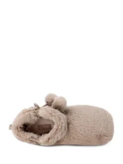 Totes Cream Toasties Ladies Faux Fur Boot Slippers