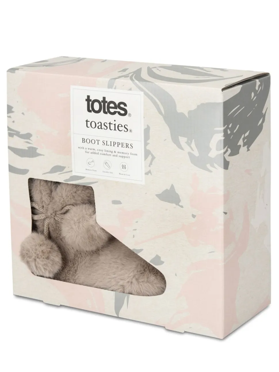 Totes Cream Toasties Ladies Faux Fur Boot Slippers