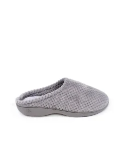 Totes Grey Isotoner Popcorn Terry Mules Slippers