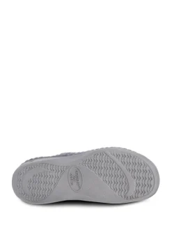 Totes Grey Ladies Isotoner Popcorn Turnover Open Toe Slippers