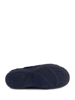 Totes Navy Ladies Isotoner Popcorn Turnover Open Toe Slippers