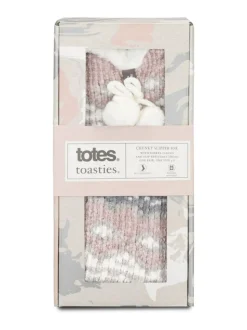 Totes Pink Toasties Ladies Chenille Crop Knitted Slipper Socks