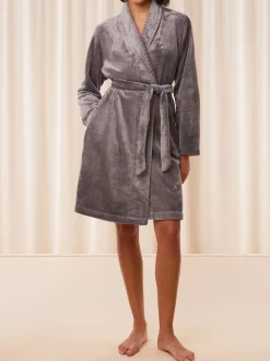 Triumph Grey 100% Cotton Fleece Robe