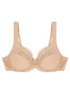 Triumph Nude Non Padded Modern Lace Cotton Wired Bra