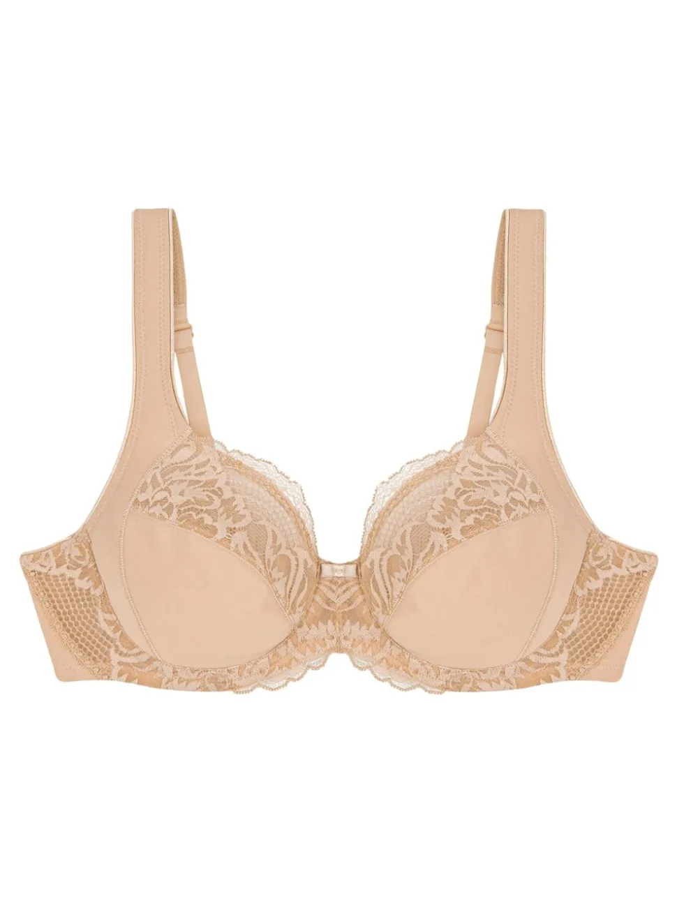Triumph Nude Non Padded Modern Lace Cotton Wired Bra