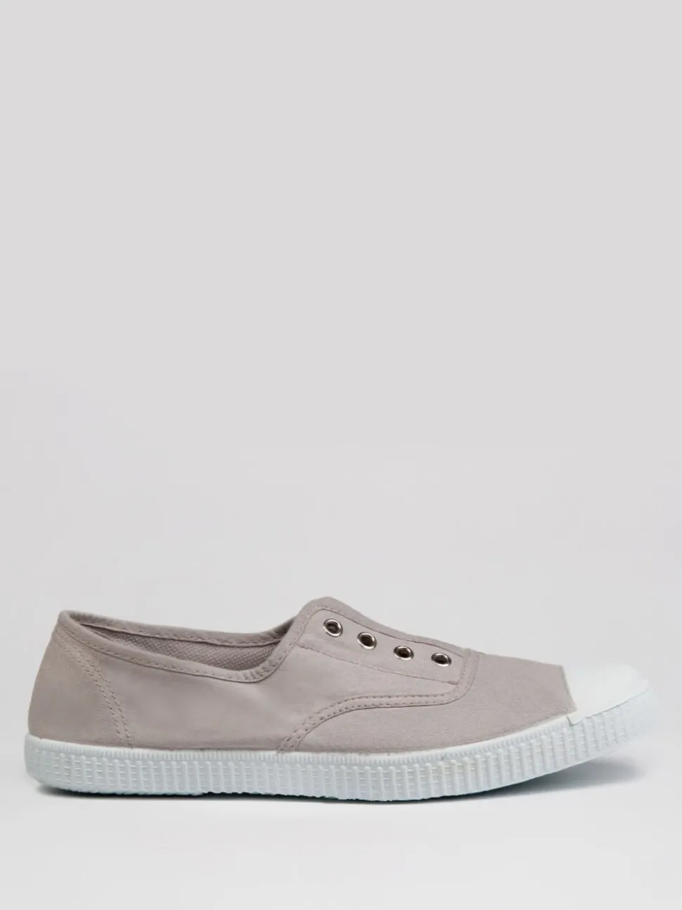 Trotters London Natural Adult Plum Canvas Shoes