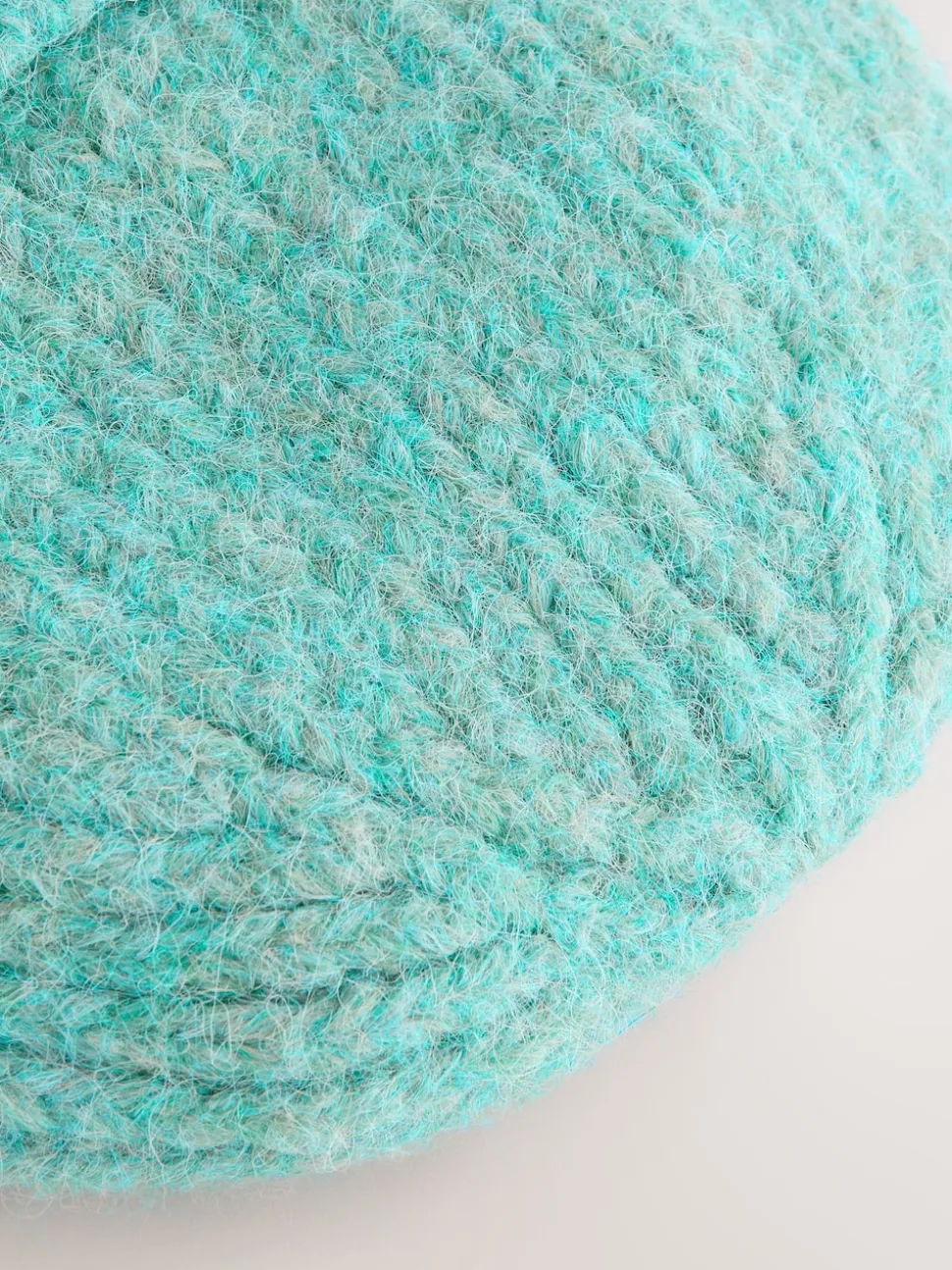 Turquoise Blue Ribbed Beanie Containing Wool Hat