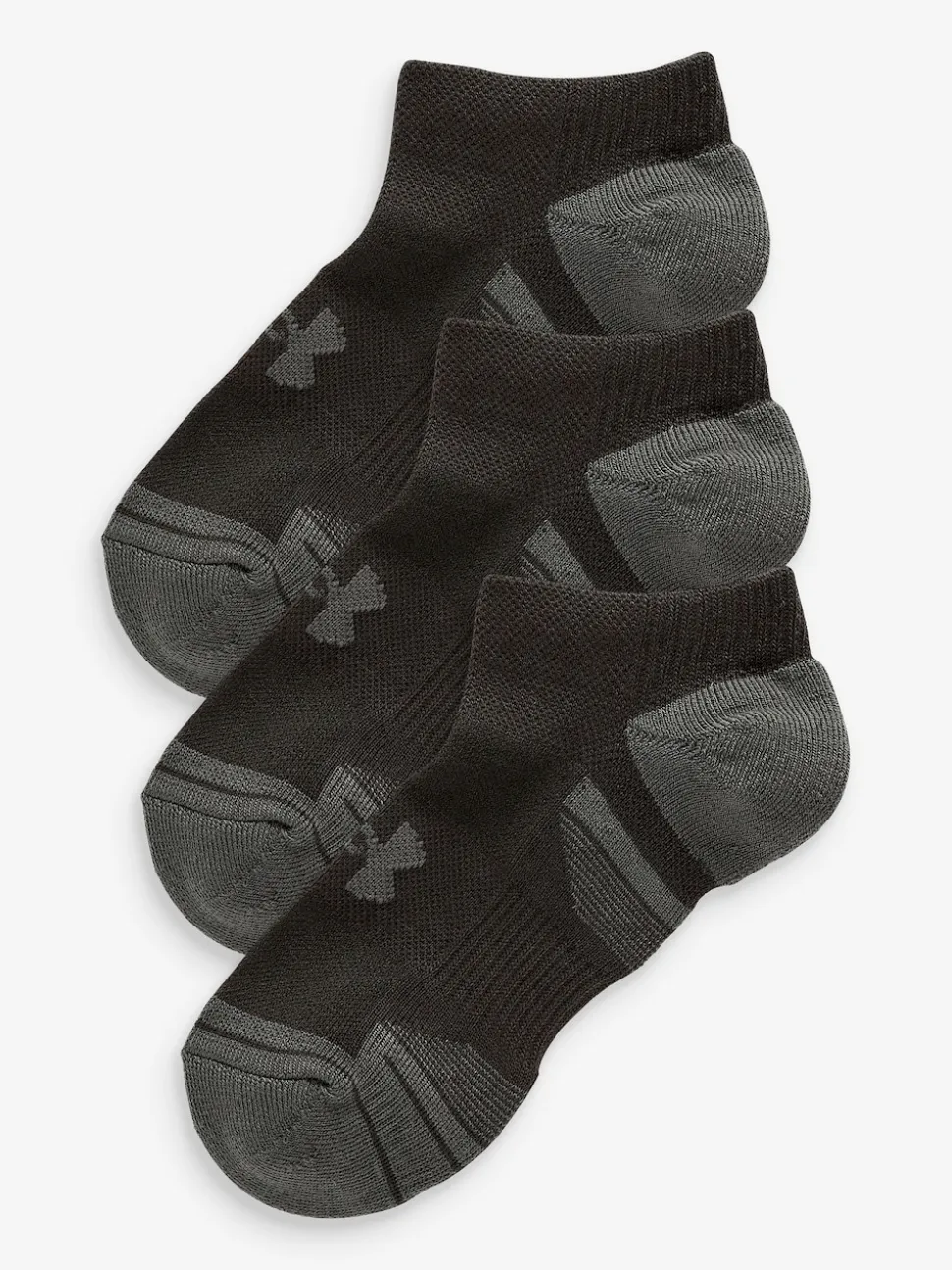 Under Armour Black No Show Performance Tech Crew Socks 3 Pack