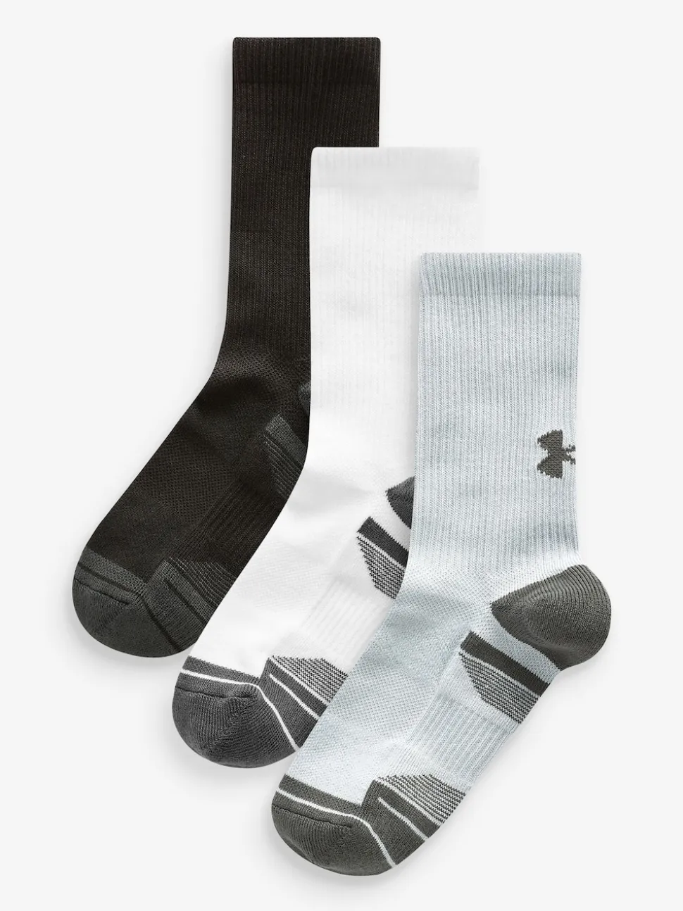 Under Armour Grey Crew Performance Tech Crew Socks 3 Pack