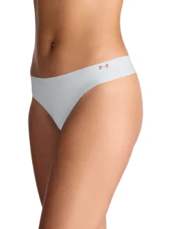 Under Armour Grey No Show Pure Stretch Thongs 3 Pack