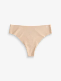 Under Armour Light Brown No Show Pure Stretch Thongs 3 Pack