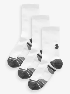Under Armour White Crew Performance Tech Crew Socks 3 Pack