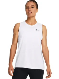 Under Armour White UA Tech Tank Solid T-Shirt