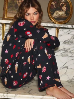 Urban Threads Navy Hot Chocolate Short Pyjamas Set