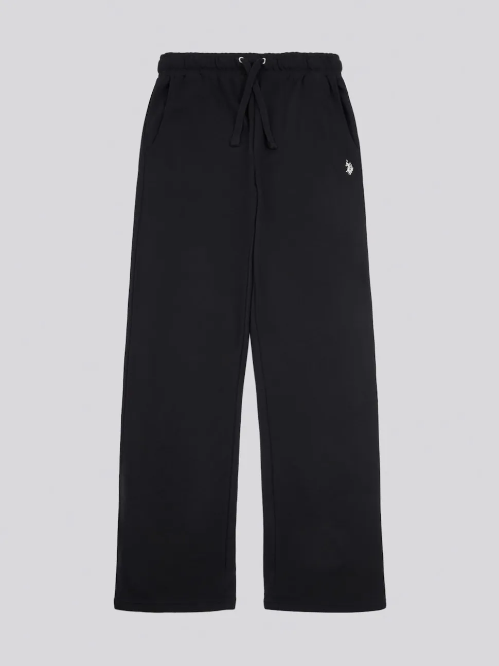 U.S. Polo Assn. Black Womens Double Horsemen Wide Leg Joggers