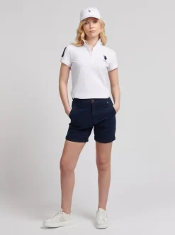 U.S. Polo Assn. Blue Classic Womens Chino Shorts