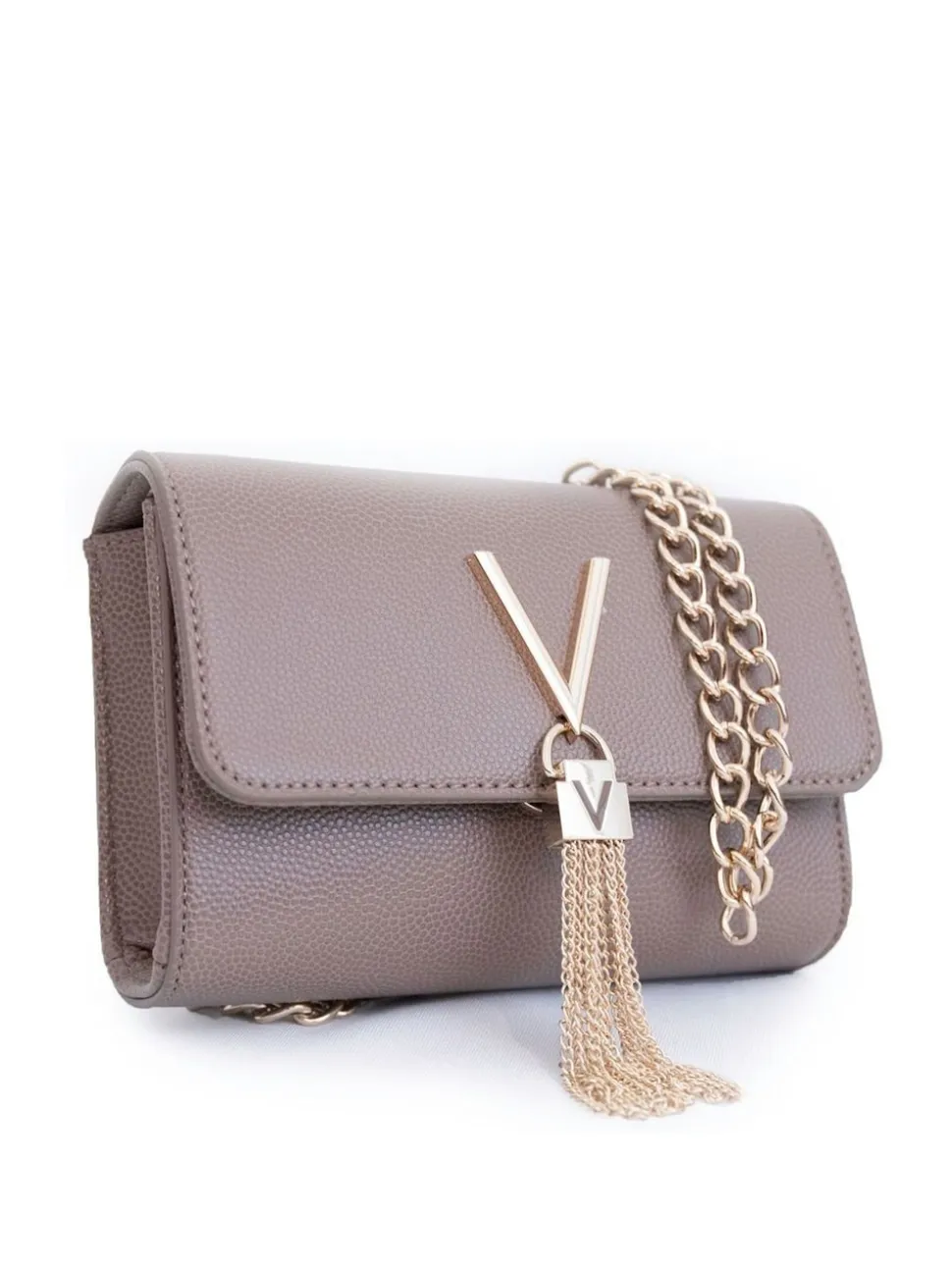Valentino Bags Taupe Cross-Body Divina Tassel Bag