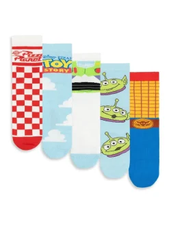 Vanilla Underground Blue Disney Toy Story Unisex Multicoloured Multi Character Calf Socks Set of 5