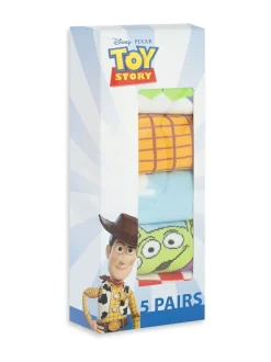 Vanilla Underground Blue Disney Toy Story Unisex Multicoloured Multi Character Calf Socks Set of 5