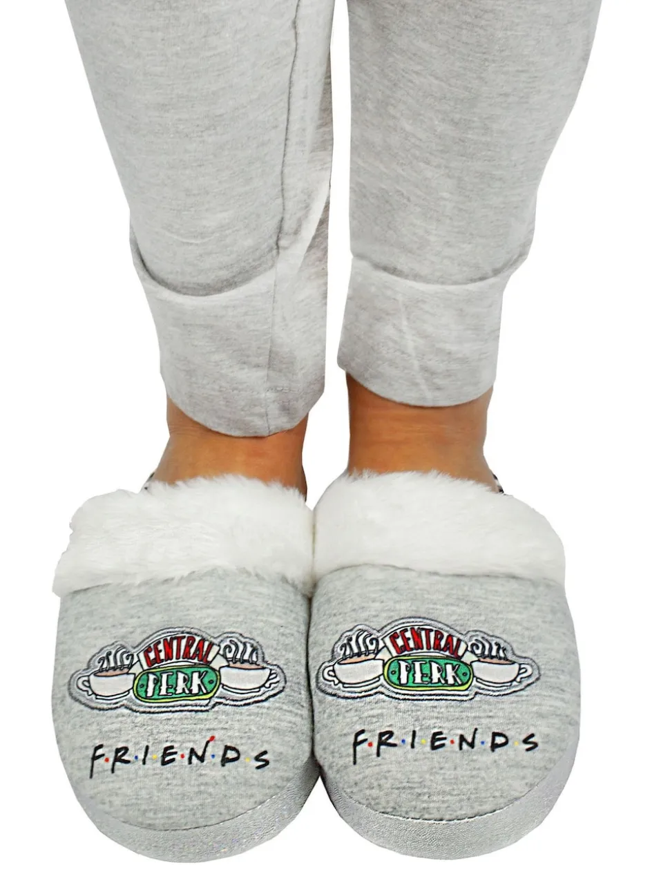 Vanilla Underground Grey Friends Womens Winter Mule Slippers