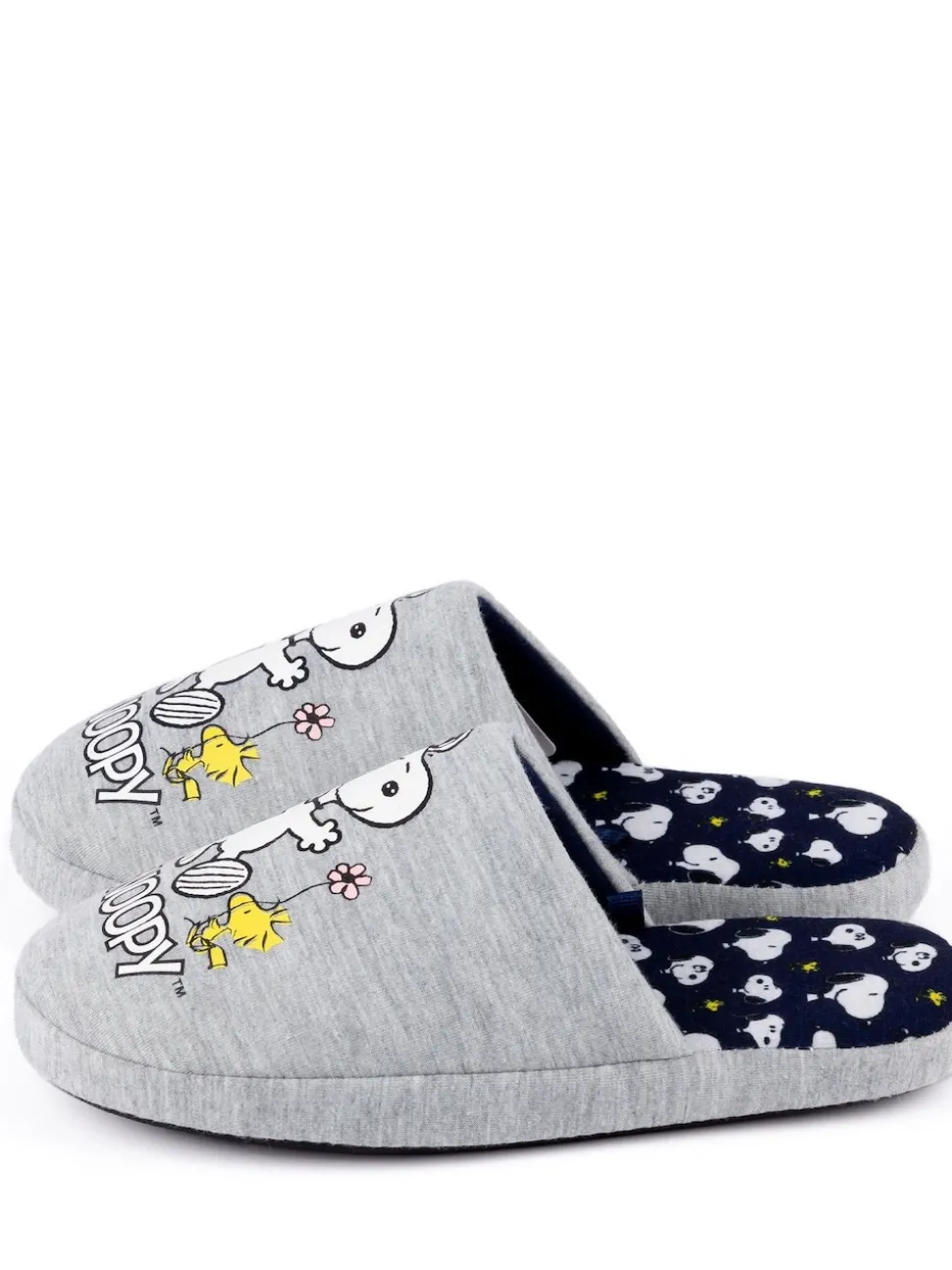 Vanilla Underground Grey Snoopy Womens Winter Mule Slippers