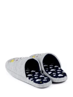 Vanilla Underground Grey Snoopy Womens Winter Mule Slippers