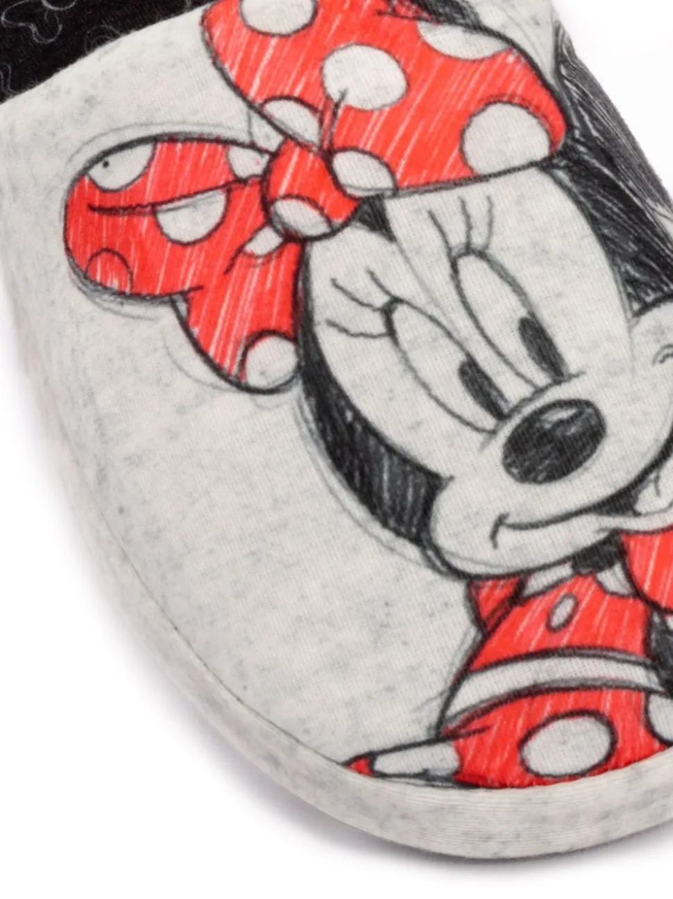 Vanilla Underground Grey Minnie Mouse Womens Winter Mule Slippers