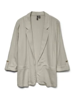 VERO MODA Beige Linen Blend 3/4 Sleeve Jacket