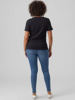 VERO MODA Blue Maternity Over The Bump Stretch Comfort Skinny Jeans