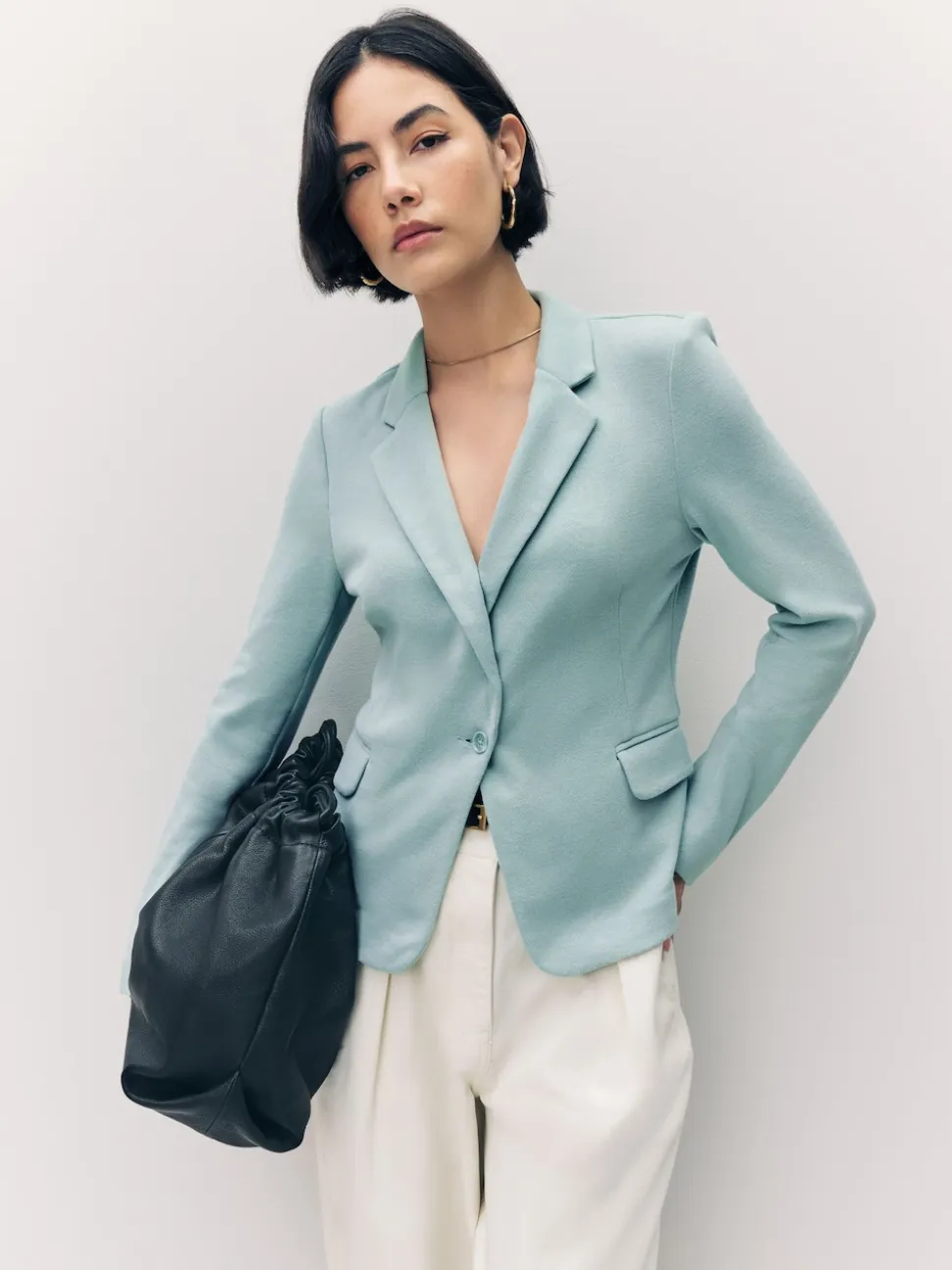 VERO MODA Light Teal Fitted Blazer