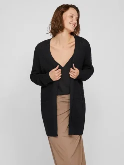 VILA Black Long 100% Cotton Cardigan