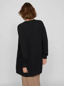 VILA Black Long 100% Cotton Cardigan