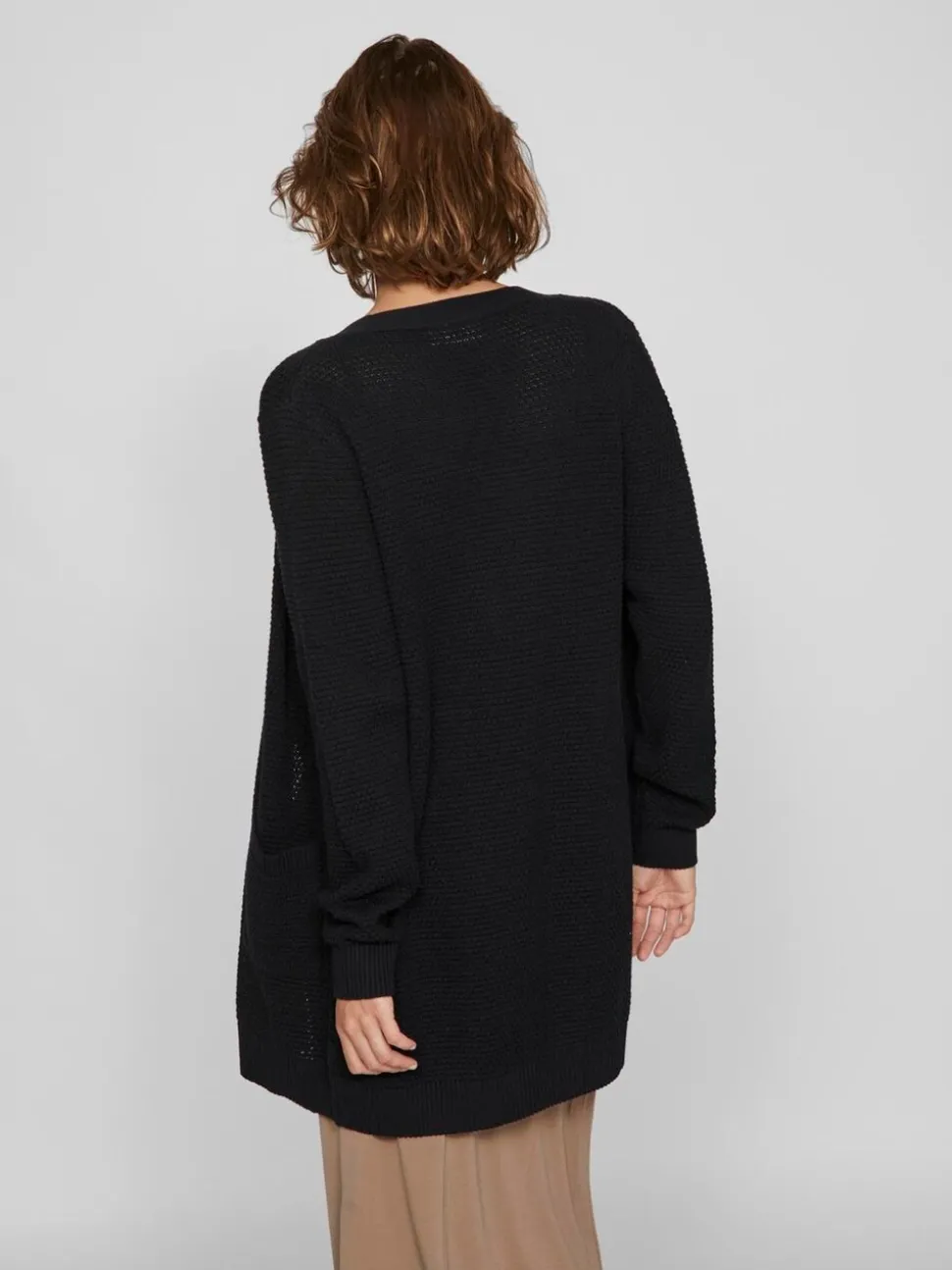 VILA Black Long 100% Cotton Cardigan