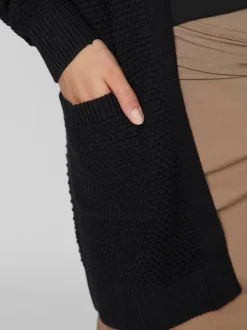 VILA Black Long 100% Cotton Cardigan