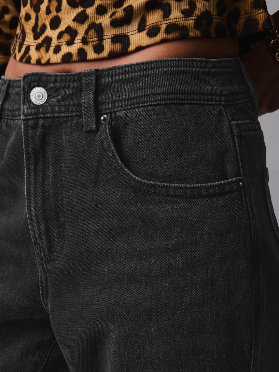 Washed Black Mom Comfort Stretch Jeans