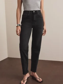 Washed Black Mom Comfort Stretch Column Jeans