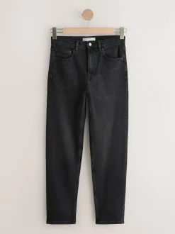 Washed Black Mom Comfort Stretch Column Jeans