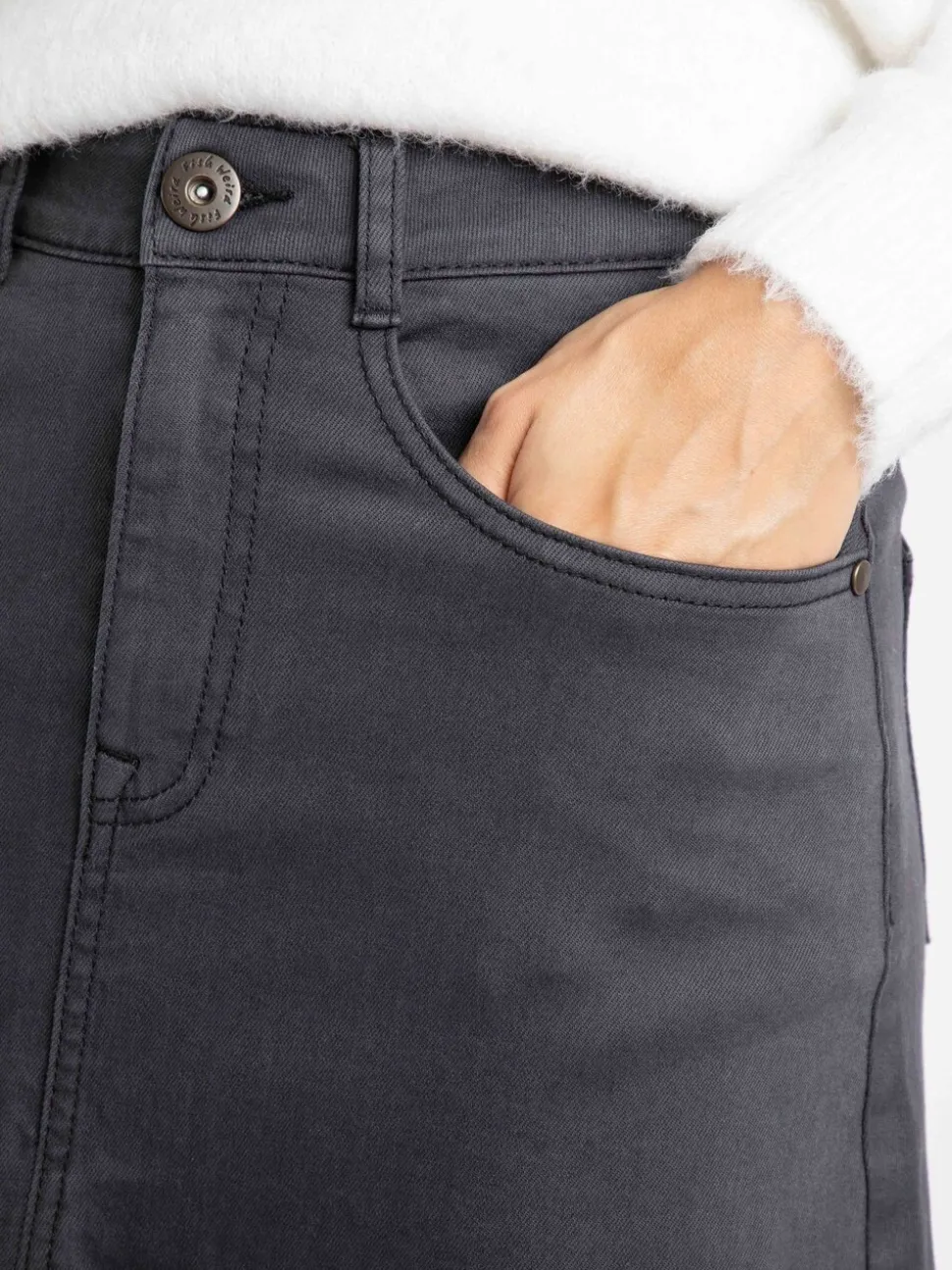 Weird Fish Black Juda Longline Denim Skirt