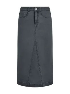 Weird Fish Black Juda Longline Denim Skirt