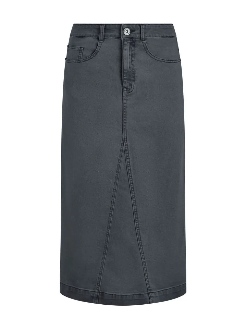 Weird Fish Black Juda Longline Denim Skirt