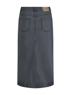 Weird Fish Black Juda Longline Denim Skirt