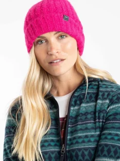 Weird Fish Pink Clare Double Rib Beanie Hat